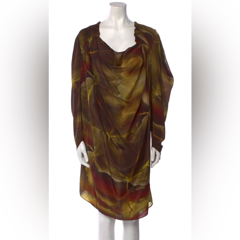 NWT Love Binett Multicolor Draped Long Sleeve Dress Size M